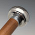 Vintage thick tan shaft pure silver round handle walking stick 86cm
